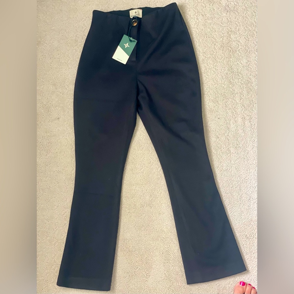 Black crop Tuckernuck pants. NEW! Never worn, Have a cute tortoiseshell button.